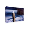 Trademark Fine Art Anthony Paladino 'Snow Capped Fence Post Along Pond' Canvas Art, 30x47 ALI38636-C3047GG